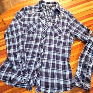 Adiktd, Snap Long Sleeve Shirt,  Medium